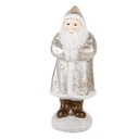 Weihnachtsdeko Weihnachtsmann Silberfarbig Weiß 7x7x16 cm