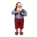 Decoratie kerstman 16x8x28 cm