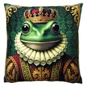 Cushion filled Green Gold colored 45x45x4 cm