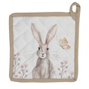 Pot Holder White, Brown 20x20 cm