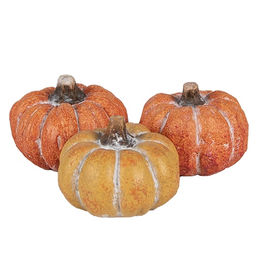 Decoratie pompoen (set van 3) 18x7x4 cm