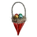 Weihnachtsanhänger Rot Silberfarbig Ø 6x10 cm