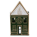 Porte-bougie à thé Vert Blanc 14x12x25 cm