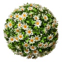 Decorazione palla fiore artificiale Margherita Bianco Verde Ø 30 cm