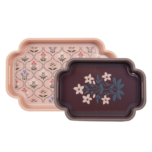 Decoratief dienblad (set van 2) 46x30x5 / 35x24x5 cm