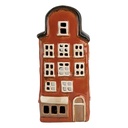 Kerzenhalter Weihnachten Häuschen Rot Blau 12x9x25 cm