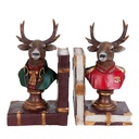 Serre-livres (ensemble de 2) Marron, Rouge, Vert, Blanc 14x13x18 cm