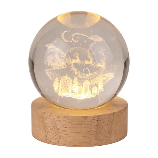Glazen bol met licht LED Ø 6 cm