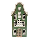 Portacandele Natale Casette Verde Marrone 12x9x25 cm