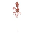 Decoratie zuurstok met peperkoekpop 15x6x60 cm