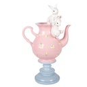 Decoratie theepot met konijnen 22x14x35 cm