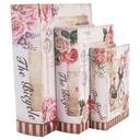 Boîte de rangement Beige Rose (3) 27x22x7 / 22x17x6 / 17x12x4 cm