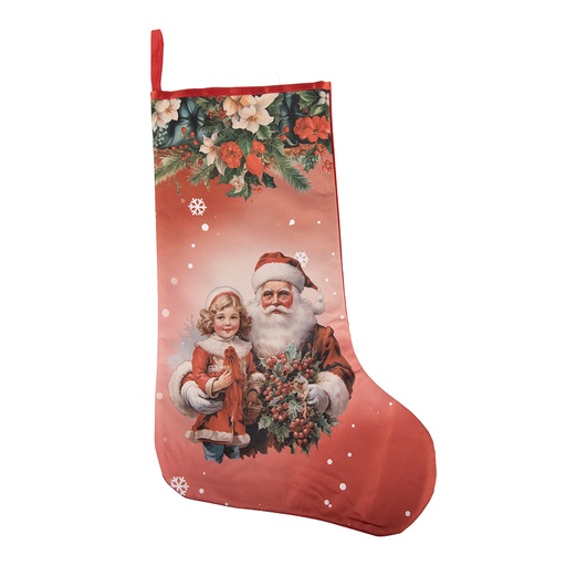 Decoratie kerstsok 25x1x36 cm