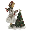Weihnachtsdeko Standbild Kind Weiß, Grun 9x5x12 cm
