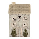 Porte-lampes de Noël Chalet Gris Beige 9x8x15 cm