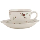 Tazzina da caffè con piattino beige 11x9x7 cm / Ø 15x2 cm / 200 ml