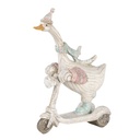 Decoratie gans op autoped 14x6x19 cm