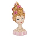 Decoratie buste vrouw 16x14x33 cm