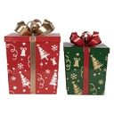 Decoratie cadeautjes (2) 26x26x33 / 21x21x27 cm