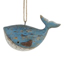 Decoratie hanger walvis 15x6x9 cm