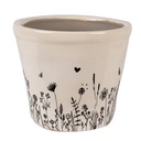 Vaso Porta Pianta Beige, Nero Ø 12x11 cm