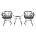 Tafel + 2 stoelen Ø 50x55 / 60x60x77 cm (2)