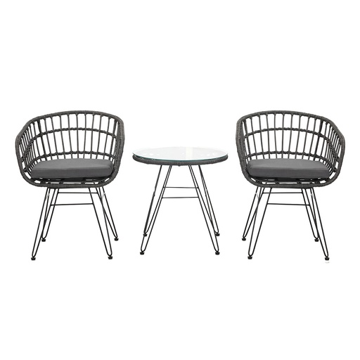 Tafel + 2 stoelen Ø 50x55 / 60x60x77 cm (2)