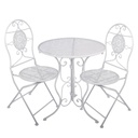 Tafel + 2 stoelen Ø 60x70 / 50x40x93 cm (2)