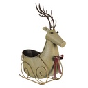 Planthouder slee met rendier 33x17x44 cm