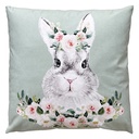 Cushion filled Green White 45x45x4 cm
