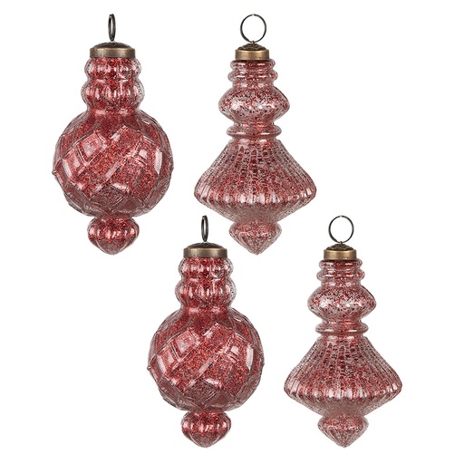 Doos kerstballen 29x18x9 cm / Ø 8x15 cm (set 4)