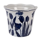 Blumentopf für Innen Weiß Blau Ø 21x16 cm