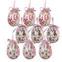 Decoratie hanger ei (set 9) Ø 5x8 cm