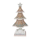 Décoration de Noël Sapin de Noël Marron Blanc 12x12x25 cm