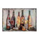 Wanddecoratie wijnflessen 120x6x80 cm