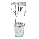 Tea light carousel Silver colored Ø 8x17 cm