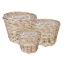 Bloempotten (3) Ø 34x27 / Ø 29x24 / Ø 23x21 cm