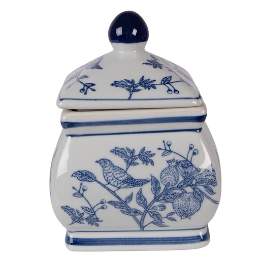 Decoratie pot met deksel 13x13x17 cm