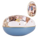 Décoration Oeuf Blanc Bleu 7x11x7 cm