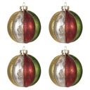 Weihnachtskugeln 4er Set Mehrfarbig Ø 8x8 cm