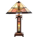 Tafellamp Tiffany 42x42x60 cm E27/max 2x60W E14/max 1x7W