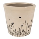 Vaso Porta Pianta Beige, Nero Ø 15x14 cm