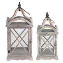 Laterne (2) Grau 33x33x73 / 25x25x56 cm