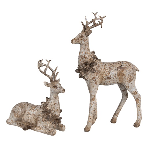 Decoratie Hert (set van 2) 12x5x20 / 12x5x12 cm