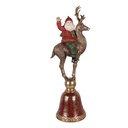 Decoratie kerstman op rendier 24x20x63 cm