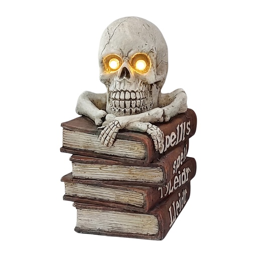 Decoratie boeken met schedel 30x25x47 cm