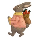 Decoratie hanger konijn vilt 10x2x17 cm
