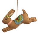 Anhänger Kaninchen aus Filz Braun Grün 20x2x8 cm