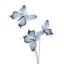 Décoration Branche avec papillons Bleu Blanc 10x10x65 cm