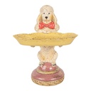 Decoratie hond met schaal 15x16x21 cm